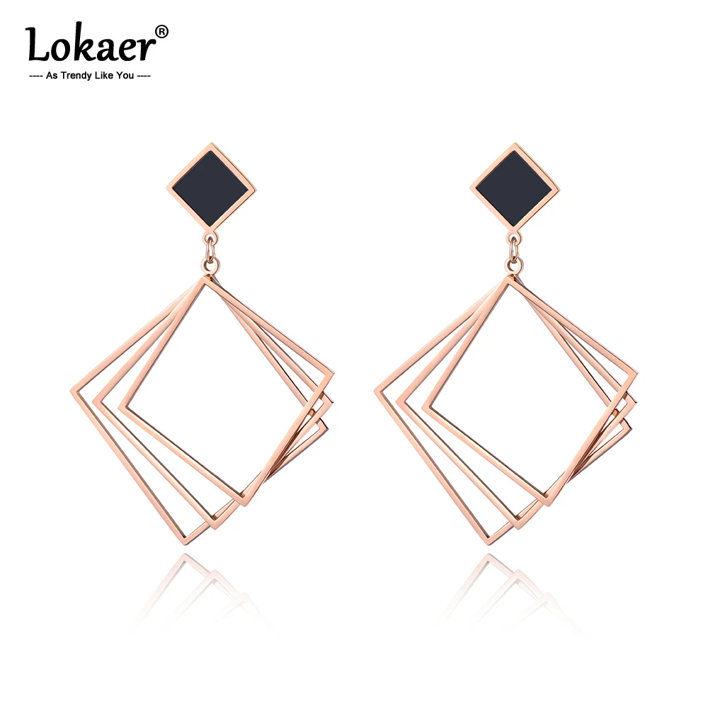 Серьги гвоздики геометрической формы из титановой нержавеющей