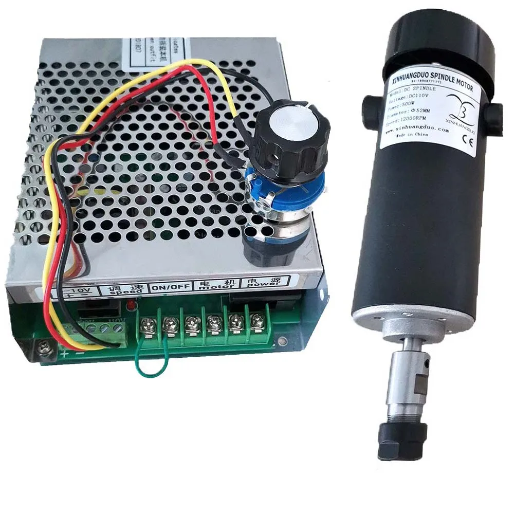 package 4 С воздушным охлаждением 0.5kw CNC spindleMotor Kit ER11 патрон 500 Вт мотор шпинделя+ регулятор скорости питания для гравировки - Цвет: package 4