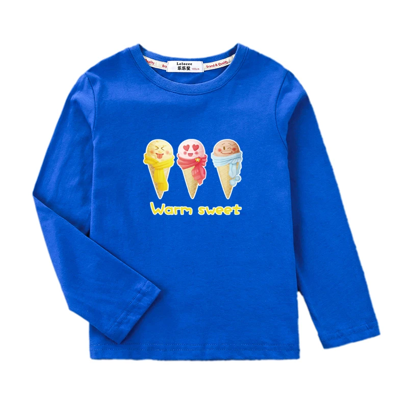 Детская модная футболка Aimi lakana милые топы с мороженым футболки для маленьких