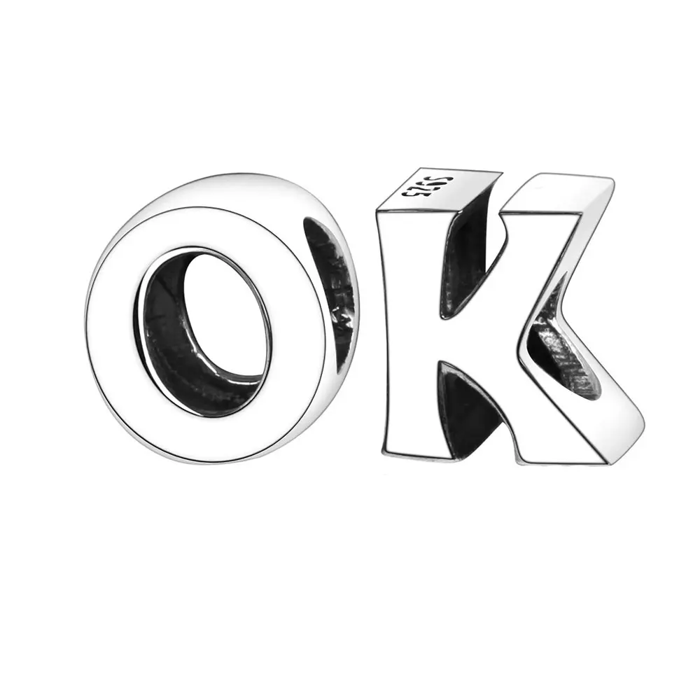 _ Серебряные шармы-бусины с надписью YES NO OK для браслетов pandora | Украшения и