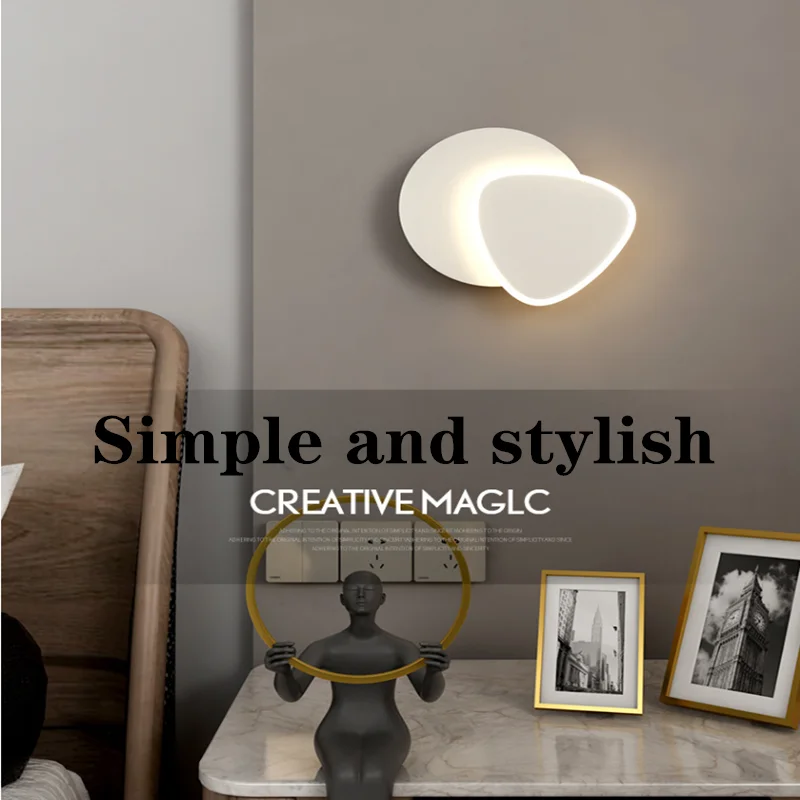 

Bedroom bedside lamp, creative personality wall lamp, nordic living room background wall lamp, simple led aisle corridor lamp