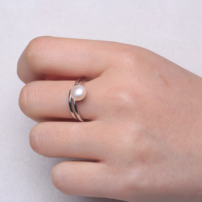 BaroqueOnly Natural Freshwater Pearl Rings white purple orange bule adjustable 925 Sterling Silver jewelry For Women RBD | Украшения и