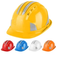 outdoor workplace safety supplies construction site protective cap ventilate abs hard hat reflective stripe safety helmet hats