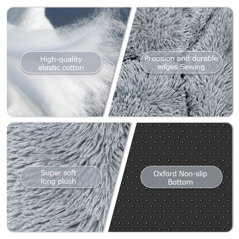 Мягкая кровать для питомца квадратная пушистая собак домик кошек теплая удобная