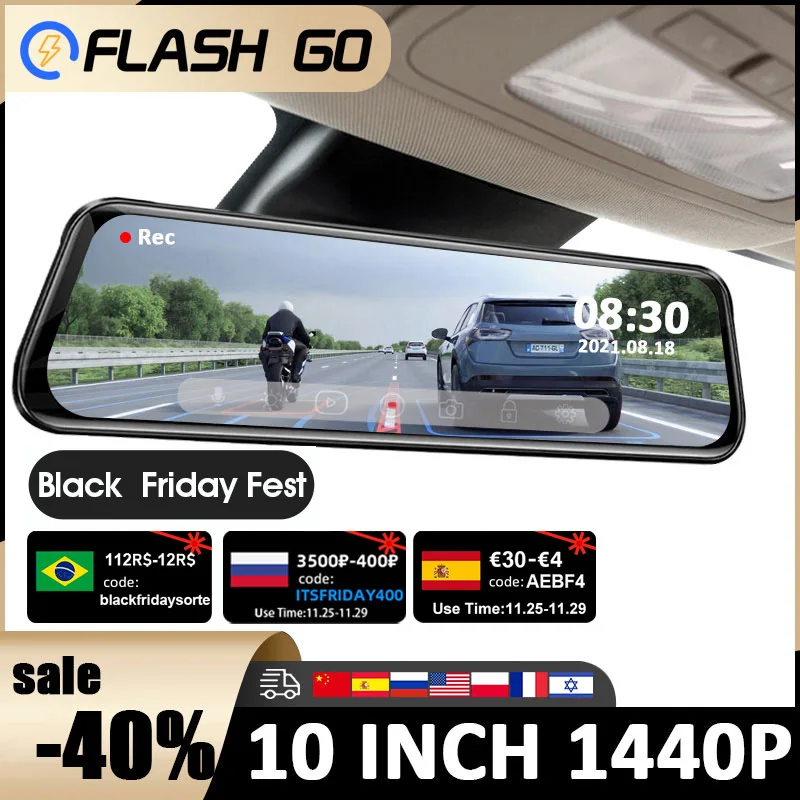 Видеорегистратор-зеркало заднего вида 2 5 K 10 дюймов камера Ultra HD 2560*1440P | Автомобили