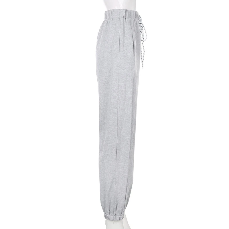 

Drawstring Embroidery Side Zipper Sweatpants Joggers Women Harajuku Trousers Hip Hop Y2K Pants Capris