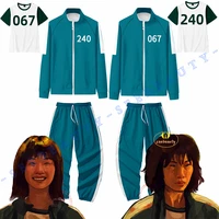 squid game 067 kang sae byeok cosplay costumes yaoi 240 ji yeong round six 456 seong gi hun jacket tee hoodies pants outfit
