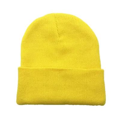 Light Yellow Одноцветная шапка унисекс, осенне-зимняя шерстяная мягкая теплая вязаная шапка для мужчин и женщин, шапка с черепом, лыжная шапка, шапки s Beanies - Цвет: Light Yellow