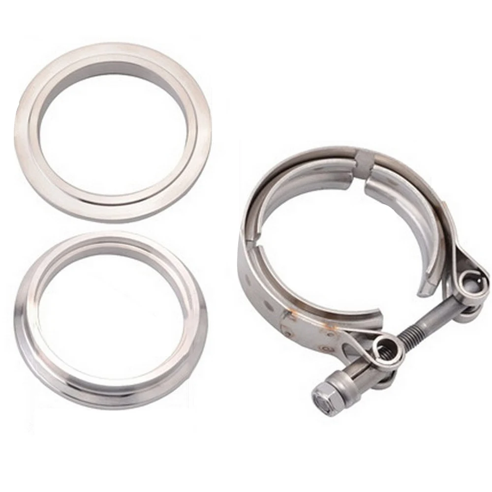 

Universal 2.5" 3" 3.5" 4" 304 Stainless Steel V Band Clamp V-Band Exhaust Flange Turbo Exhaust Pipe V Clamps Kits Quick Release