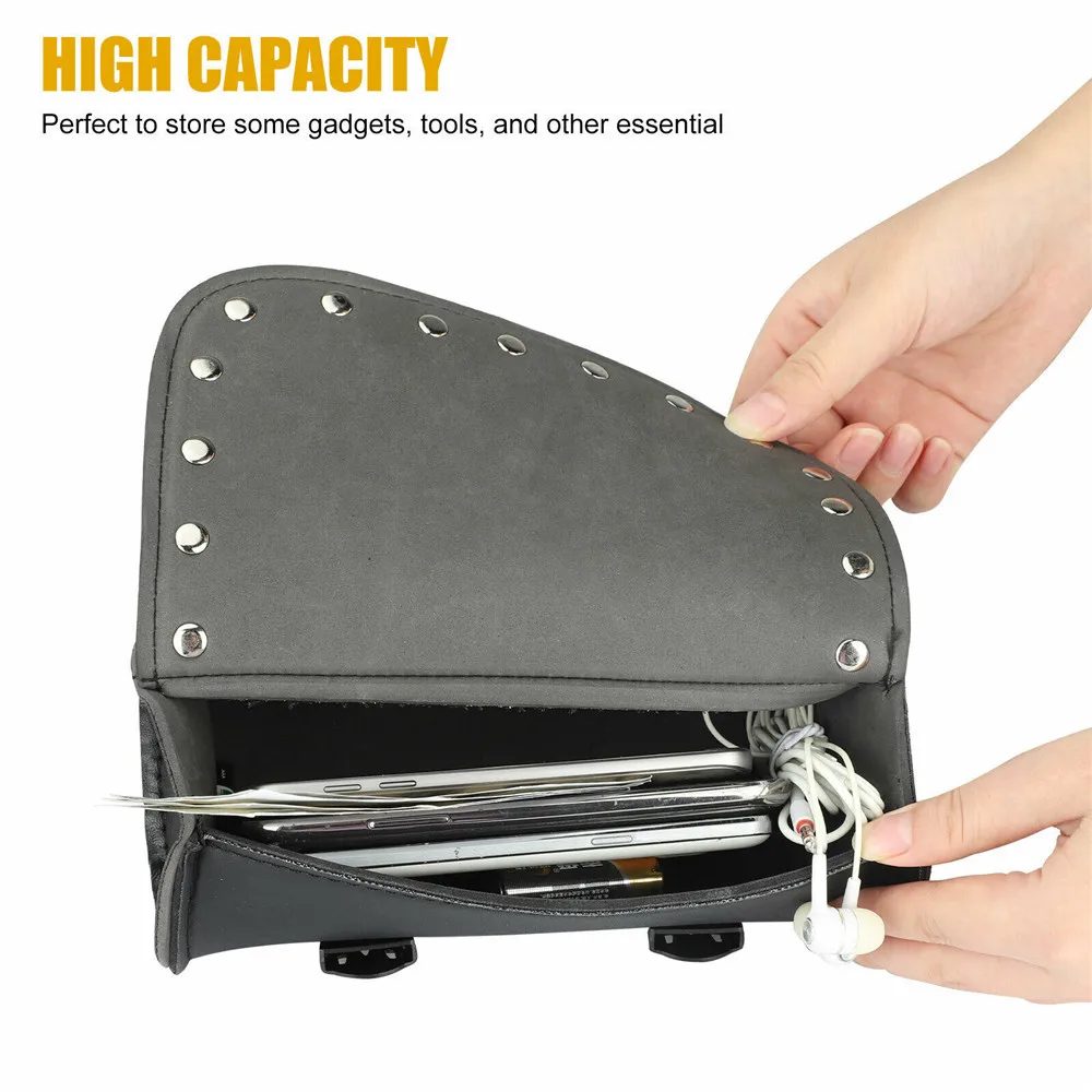 

Motorcycle Cruiser Tool Bag Fork Barrel Shape Handlebar Front Fork Bag Black Saddlebags For Motorcycle Pannier Saddle Bags Tools