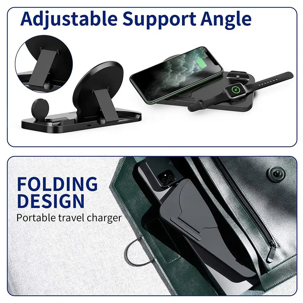 Беспроводное зарядное устройство 3 в 1 док станция для быстрой зарядки iphone 11 XS MAX X 8