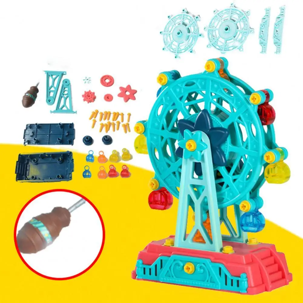 

Fashion Ferris Wheel Figurine Manual Educational Creative Assembly Funny Plastic 3D Ferris Wheel Puzzle Toys for Kids Daily