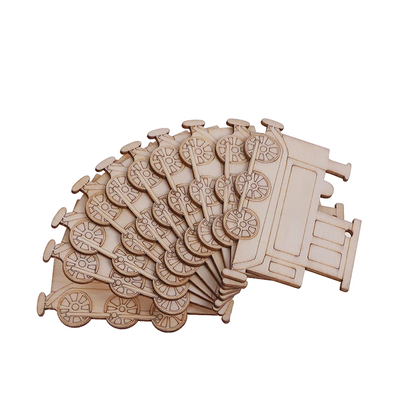 

10Pcs Christmas Ornament Wooden Shelves Tags Pendants For Arts Craft Decoration 2021 New Year