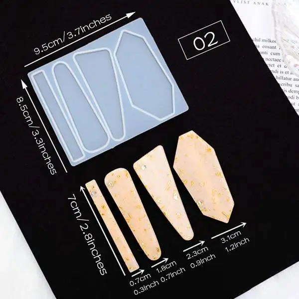 

3 Pcs Resin Molds DIY Hairpin Jewelry Casting Mold for Hair Pin Bookmark Pendant Making,with 13 Pcs Hair Clip Making