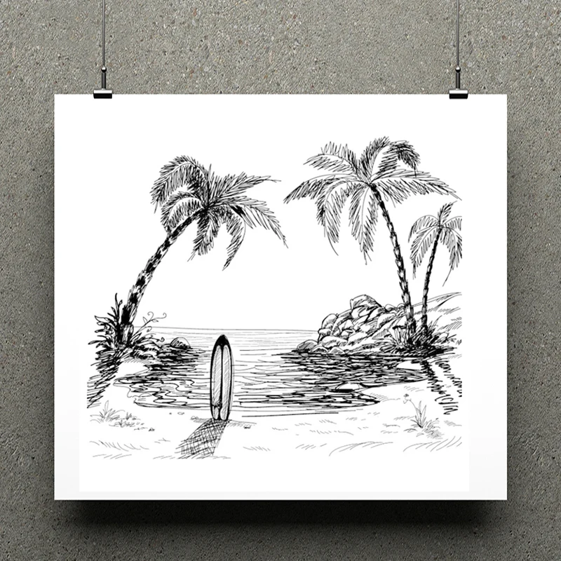 AZSG пляжные прозрачные штампы/для скрапбукинга/открыток/силиконовые