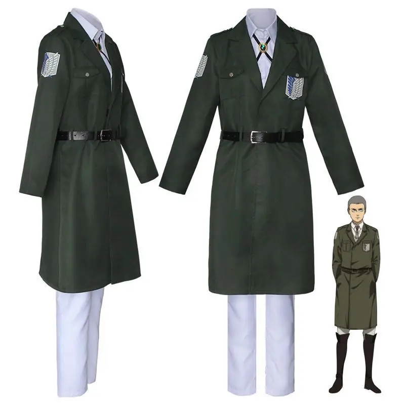 Anime aot Season 4 Cosplay Costume Levi Ackerman Trench Attack on Titan Wigs Mikasa Shingeki No Kyojin Hange Sasha Eren Outfit |