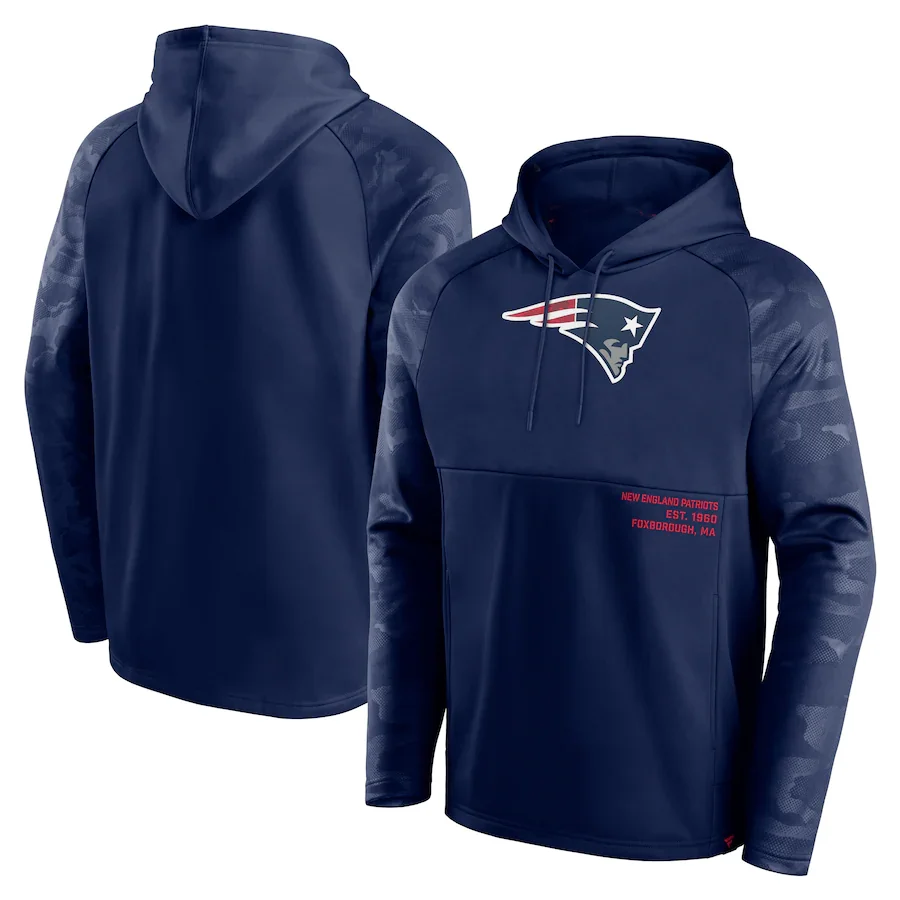 

New England Men sports Hoodies Patriots sweatshirt Fanatics Branded Shade Defender Raglan Pullover football mens Hoodie clothing