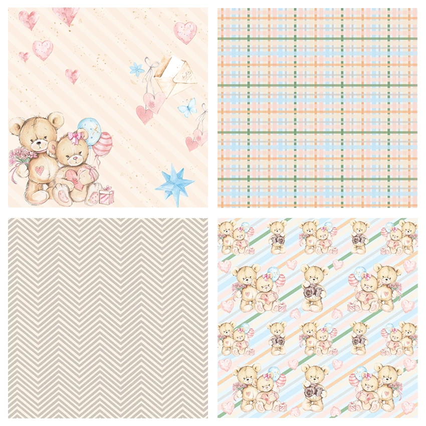 Little Bear 24 sheet 6&quotX6&quot Scrapbooking design patterned paper pack handmade craft Background pad AlinaCraft | Дом и сад