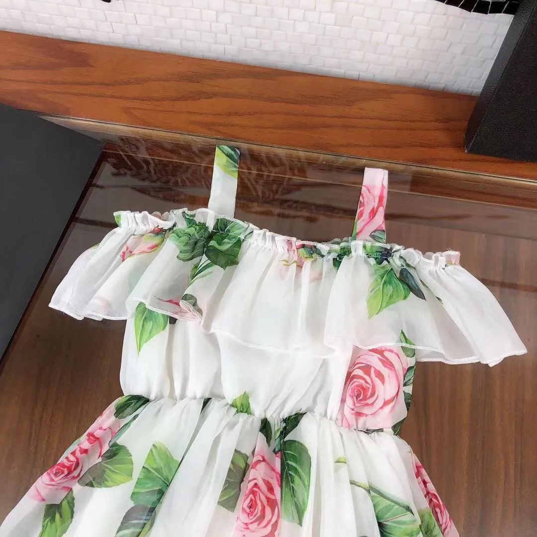 

Cute Girls Dress 2021 New Summer Girls Clothes Flower Princess Dress Children Summer Clothes Baby Girls Dress Casual Wear 3 8Y