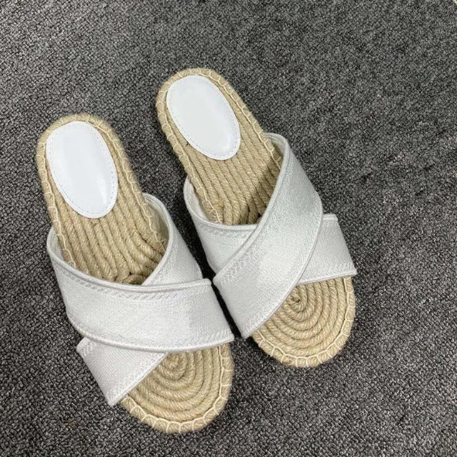 

Prowow Summer Breathable Embroider Letter Alphabet Open Toe Flats Shoes Girl Canvas Fisherman Beach