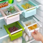 Кухонный Органайзер, регулируемая кухонная стойка для хранения холодильника, держатель для морозильной камеры, выдвижной ящик, органайзер, экономия пространства