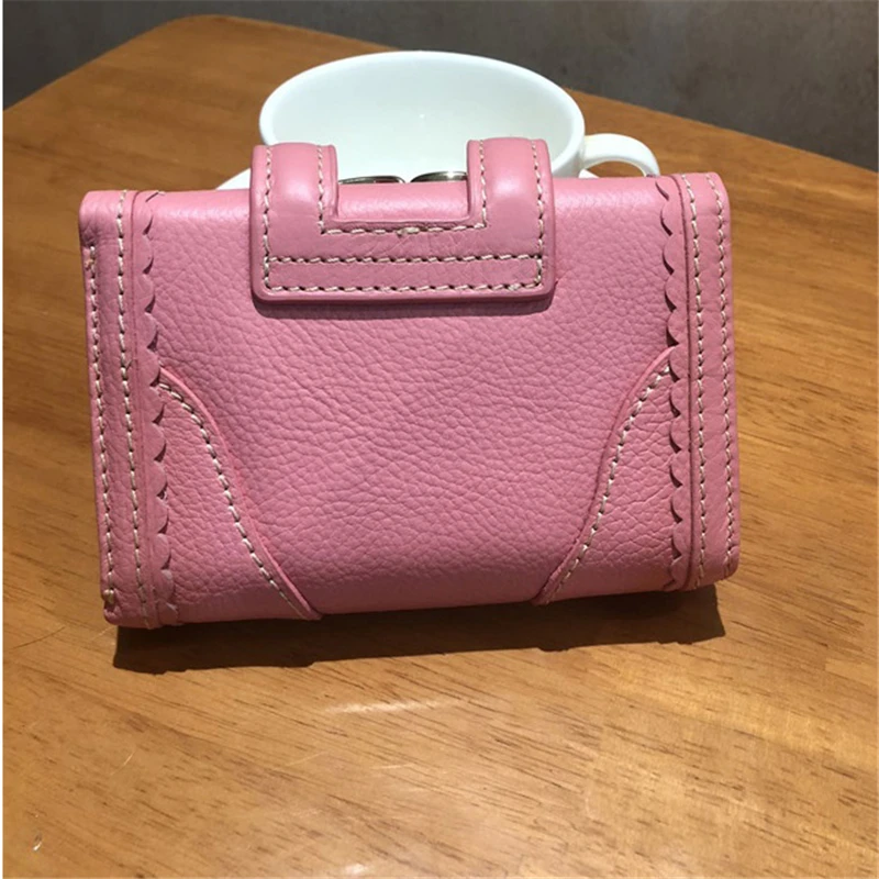 Женский кошелек с кристаллами роскошный держатель для карт из воловьей кожи