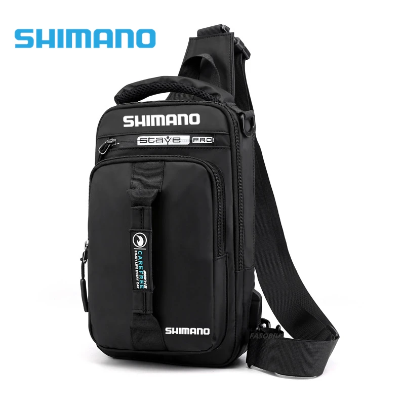 

2021 New Shimano Men Women Single Shoulder Fishing Bags Waterproof Leisure Multi Function USB Fishing Backpacks