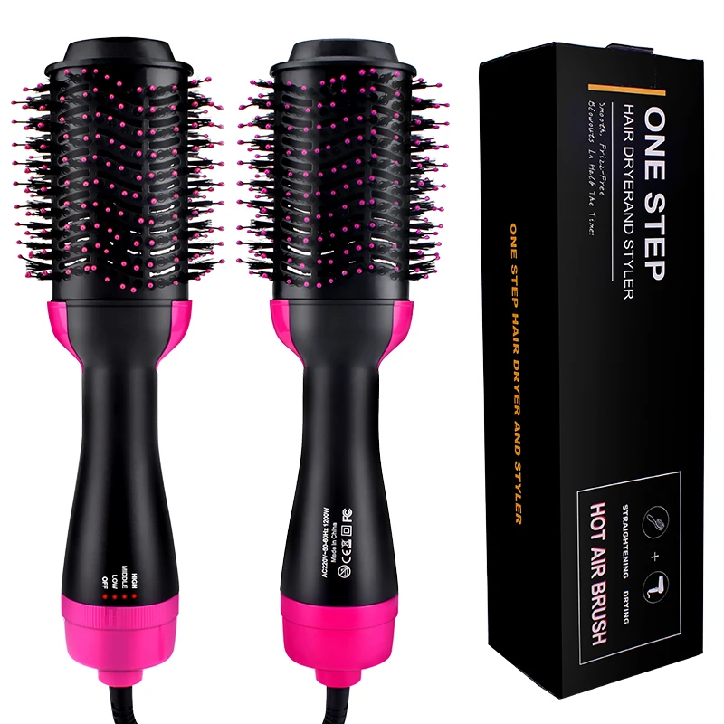 

One Step Hair Dryer & Volumizer Salon Hot Air Paddle Styling Brush Negative Ion Generator Hair Straightener Curler