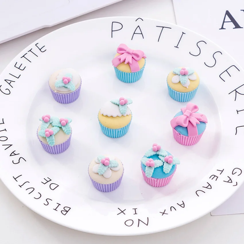 4 шт./компл. изысканный десертный карандаш набор ластиков студенческие