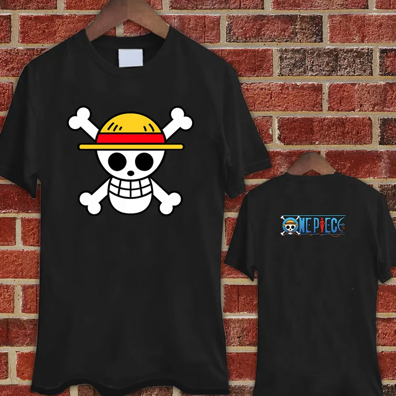 

ONE PIECE Pirates Luffy Flag Logo Poster printing black t-shirt shirts tee S-3XL