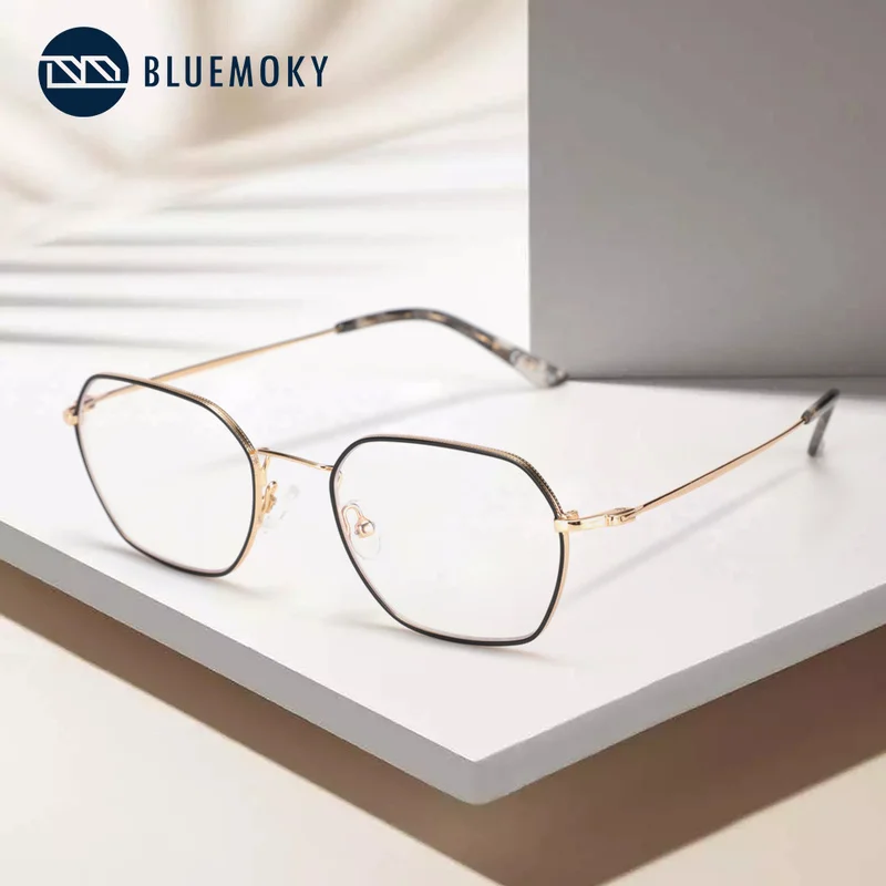 Женские ульсветильник квадратные очки BLUEMOKY в титановой оправе с блокировкой