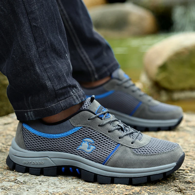 Уличная обувь для пеших прогулок мужская больших размеров 47 сетчатая спортивная