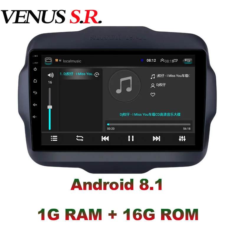 Автомобильный dvd плеер VenusSR на Android 8 1 2.5D для JEEP Renegade радио 2016 2017 мультимедийный GPS