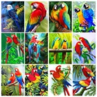 Алмазная живопись 5D сделай сам, животное, птица, попугай, полный квадрат, алмазнаякруглая Алмазная вышивка, набор для орнамента, украшение для дома, подарок
