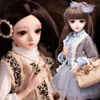 ucanaan 13 bjd doll 60cm ball jointed sd dolls with full outfits dress shoes wig makeup collection toys for girls birthday gift