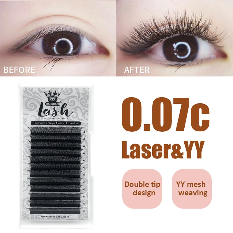 

MASSCAKU YY Eyelash Extensions soft natural mink lashes Individual Eyelash Extension C/D Curl Makeup Maquiagem cilios