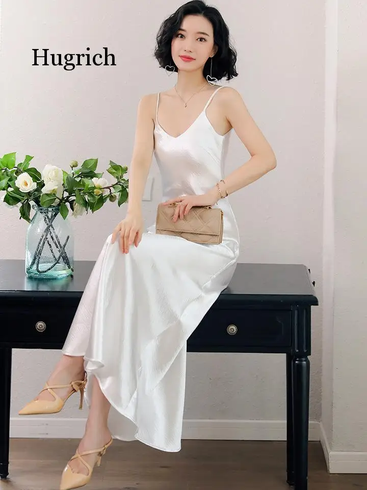

Suspender Skirt Dress Women's Undergarment with Underskirt Holiday Beach Skirt Satin Silk Large