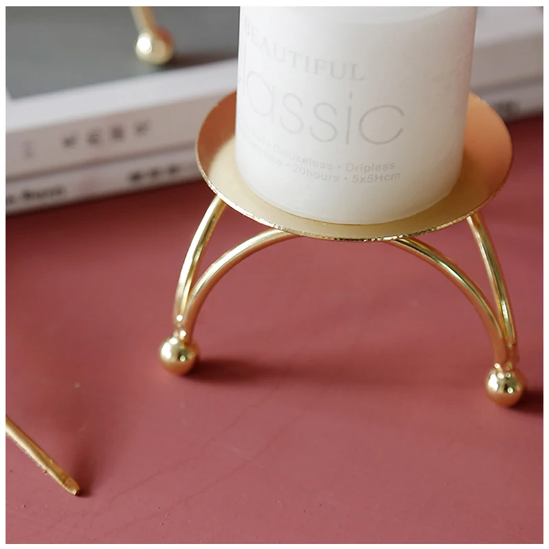 Держатель для свечей из железа декоративный держатель золотистого центральный