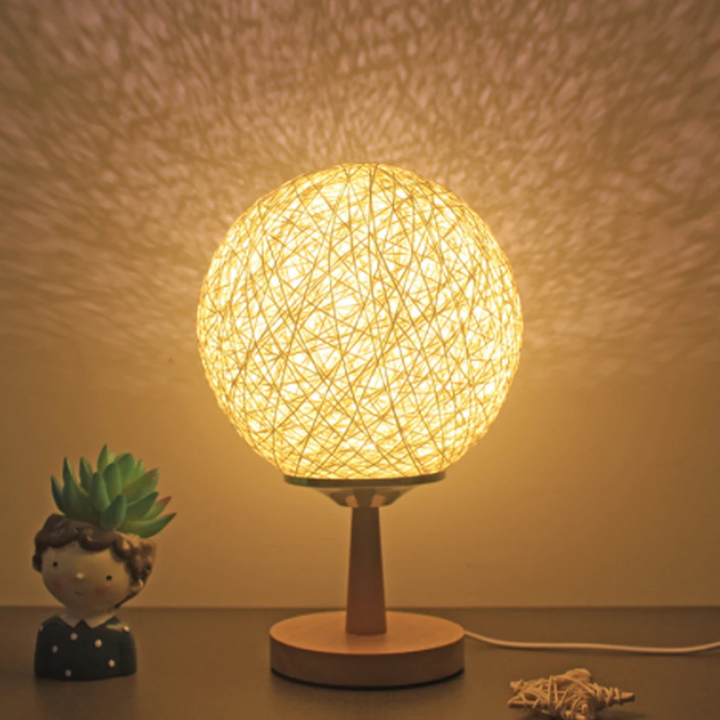 

Creative Sepak Takraw Manual LED Table Lamp, Led Wooden Moon Wedding Lamp, Home Decoration Bedroom Bedside Night Light