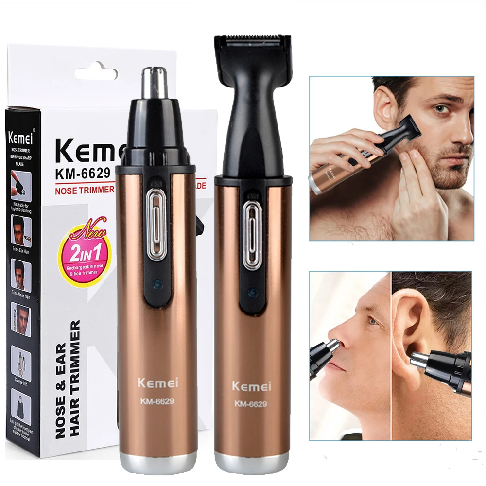 

Kemei KM-6629 Electric Clipper 2in1 Man and Woman Nose Hair Trimmer Safe Face Care Shaving Trimmer For Nose Trimer