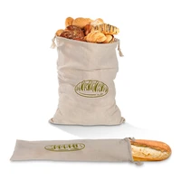 hot salelinen bread bagsreusable drawstring bag for loaf homemade artisan bread storage baglinen bread bags for baguette
