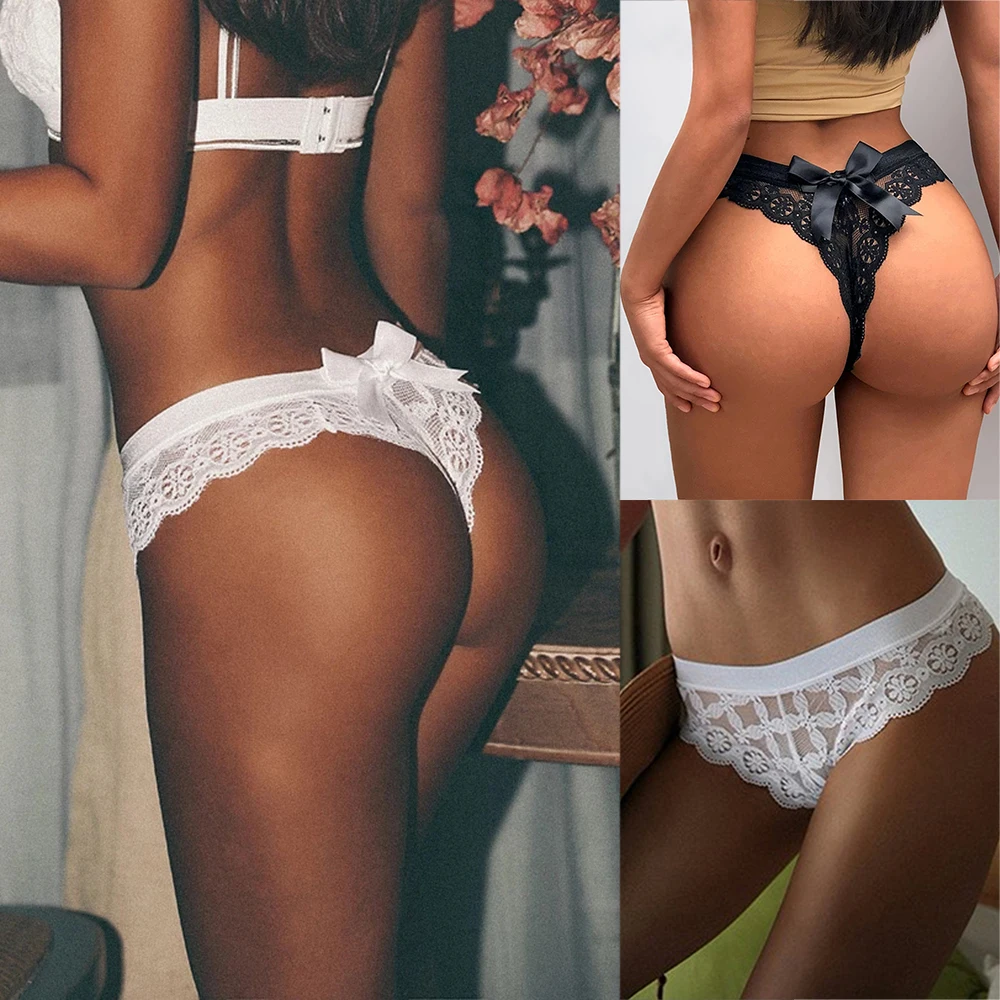 

Female Underwear Sleepwear Seamless Mini G String Hollow Breathable Brazilian 2021 Women Sexy Lace Low Waist Brief Thong Panties