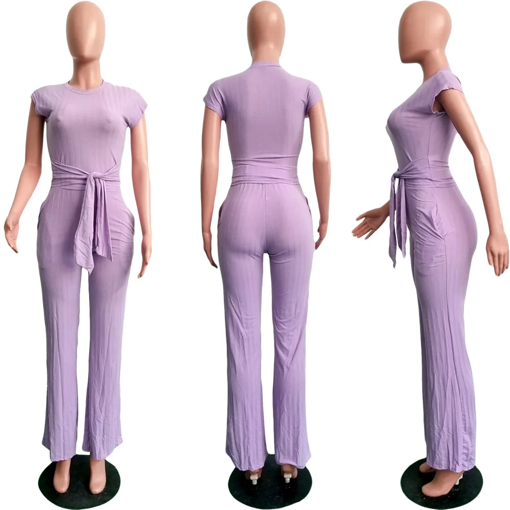 

Summer Sunken Stripe Casual Sports Suit Short Sleeve Trousers