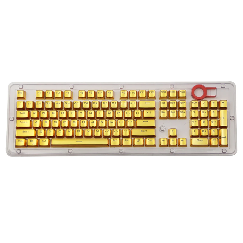 

Transparent mechanical keyboard key cap electroplated double color key cap game customized 104 key set