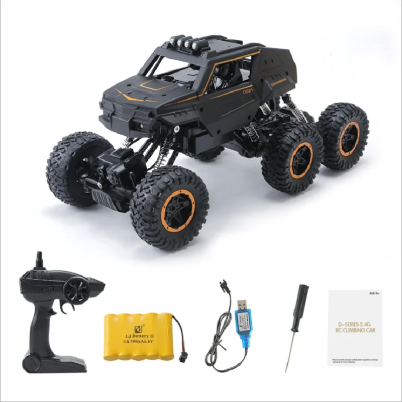 RC Car with Light 6WD 2.4Ghz Remote Control Crawler Big Size Monster Off Road High Speed Truck Kids Toys Gift Boys Child | Игрушки и