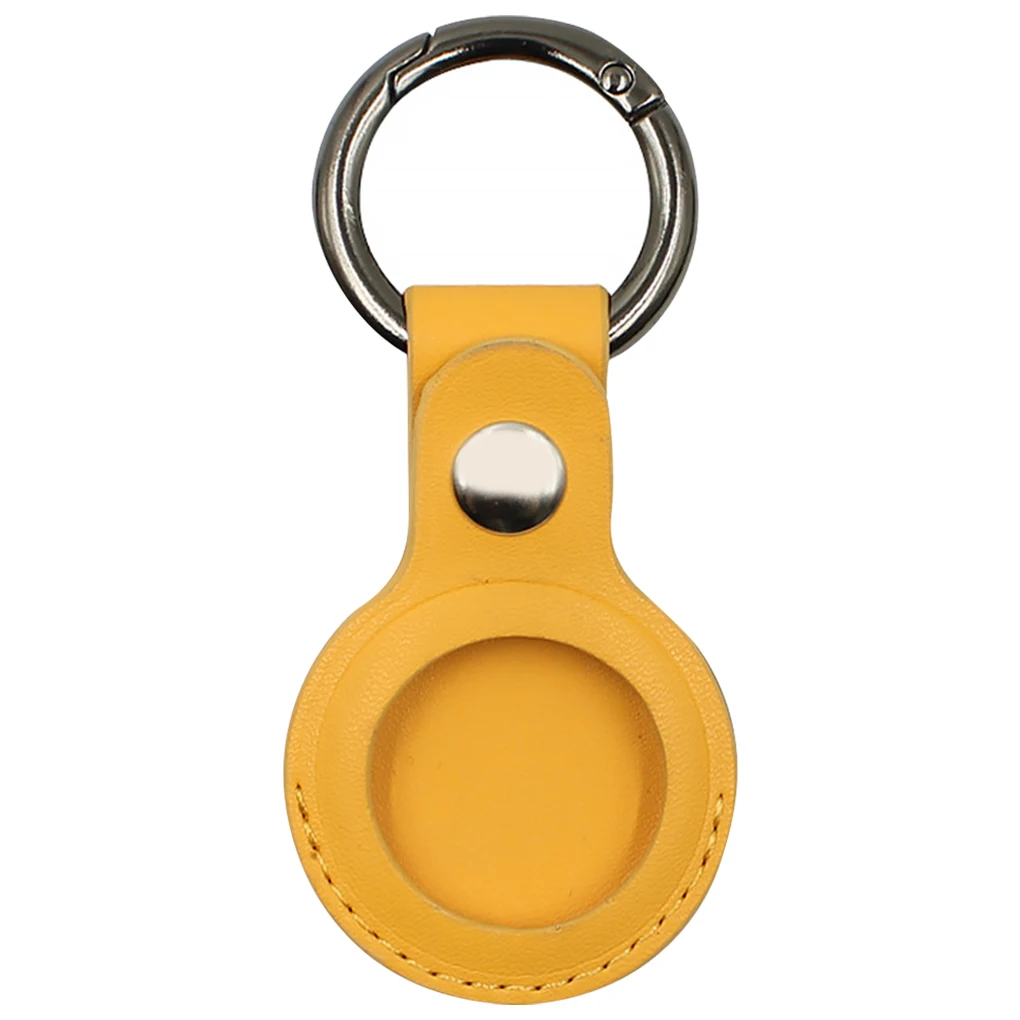 

Keychain Anti-lost Faux Leather Case Cover Anti-Scratch Tracking Locator Protector Replacement for iOS AirTag 2021 new dropshipp