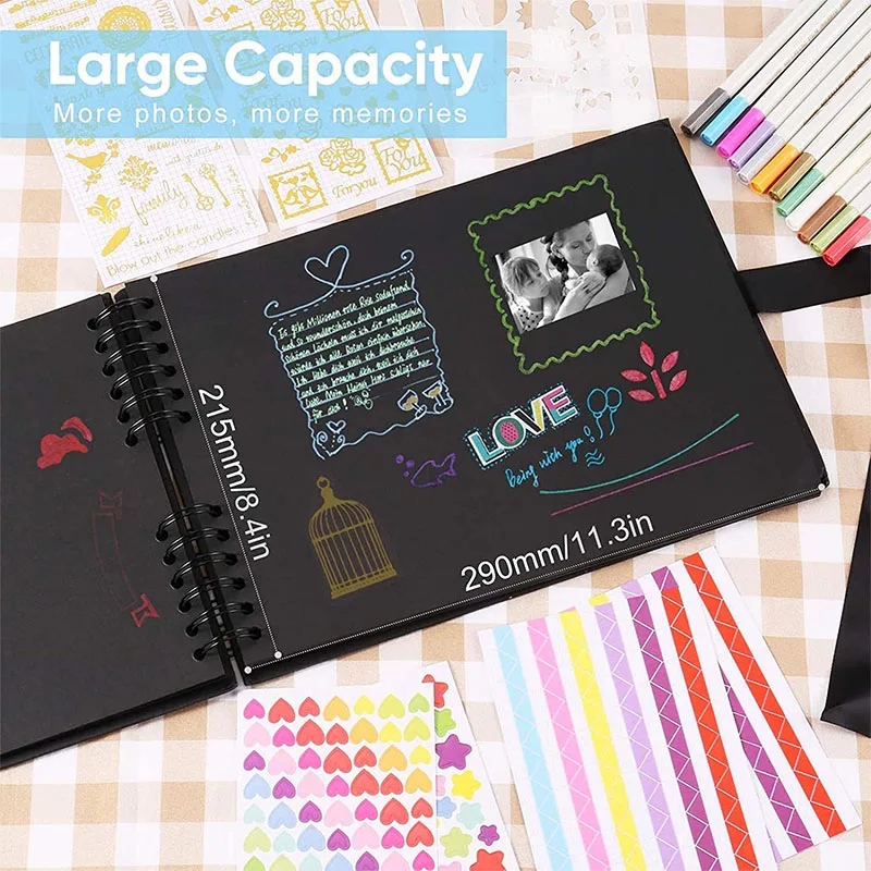 Фотоальбом сделай сам скрапбукинг 80 страниц память сувенирная книга детский