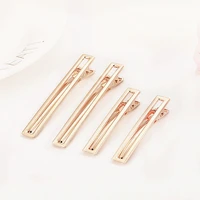 10pcs kc gold metal hair clips hollow bezel base hairpins 4560mm duckbill clip barrettes for diy jewelry making hair accessorie