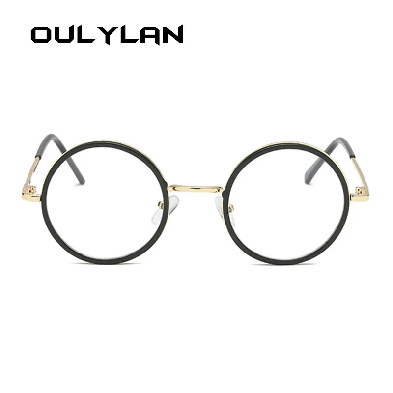 Oulylan, круглые очки, оправа для женщин и мужчин, прозрачные линзы, очки для женщин, винтажные, прозрачные, для близорукости, оптические очки, металлическая оправа