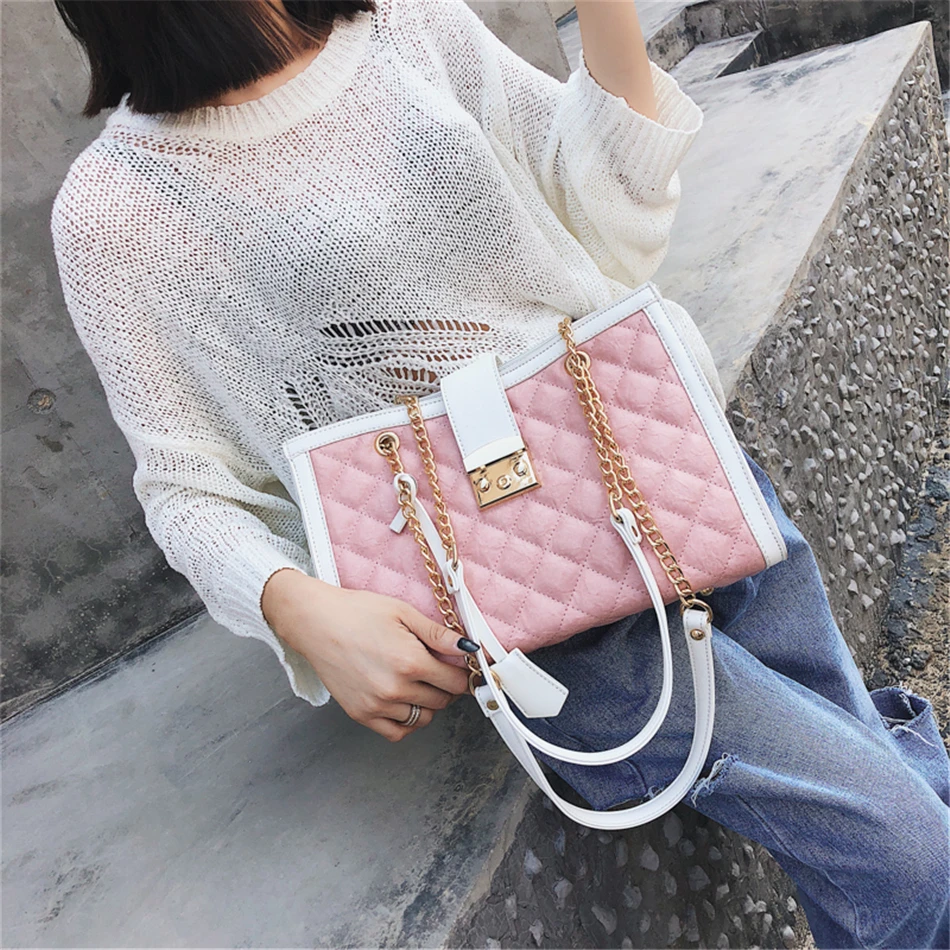 Трендовая модная женская сумка на руку с цепочкой Высококачественная мягкая